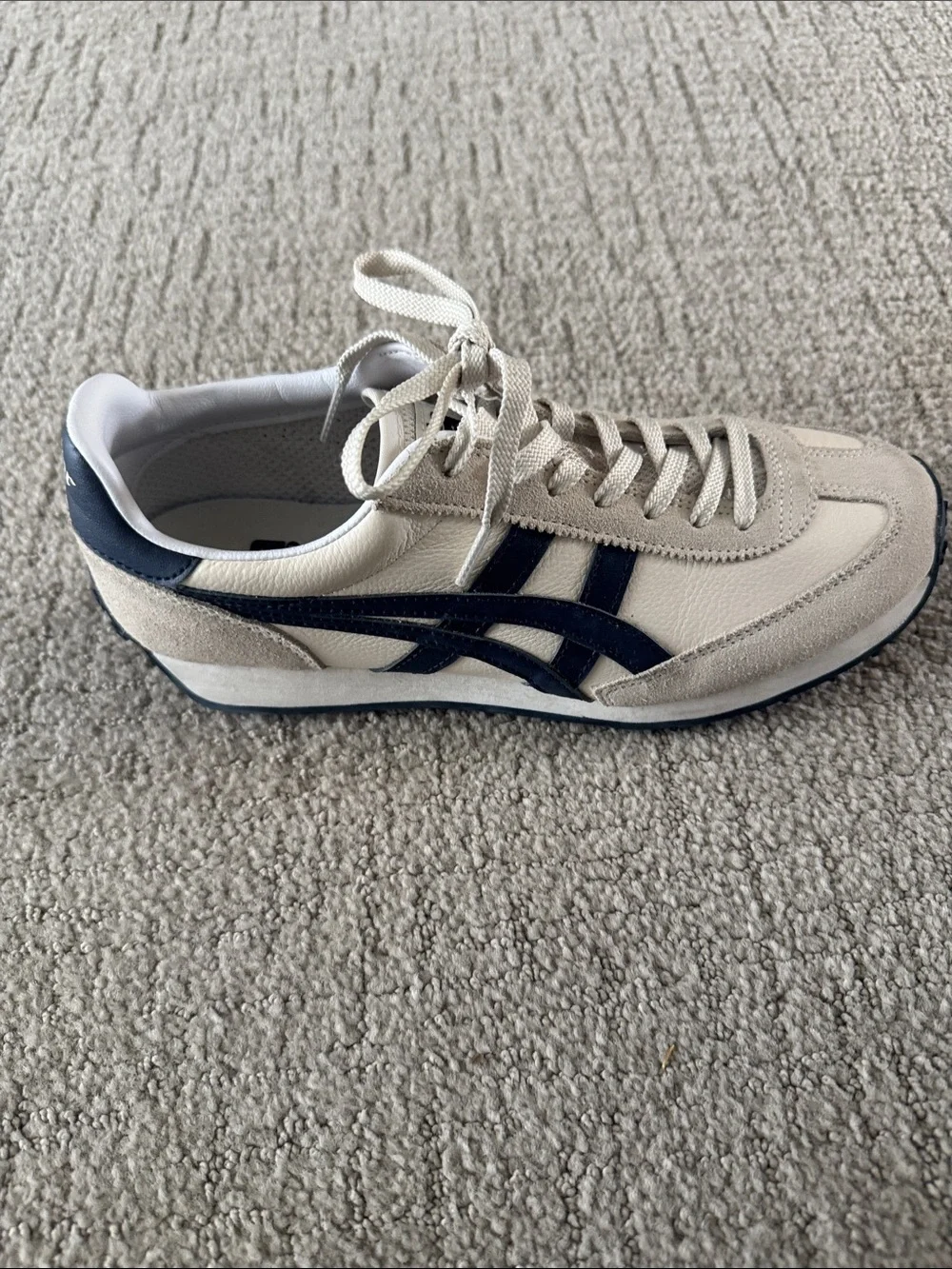 Onitsuka Tiger by Asics Beige and Navy Classic Runner Sneakers